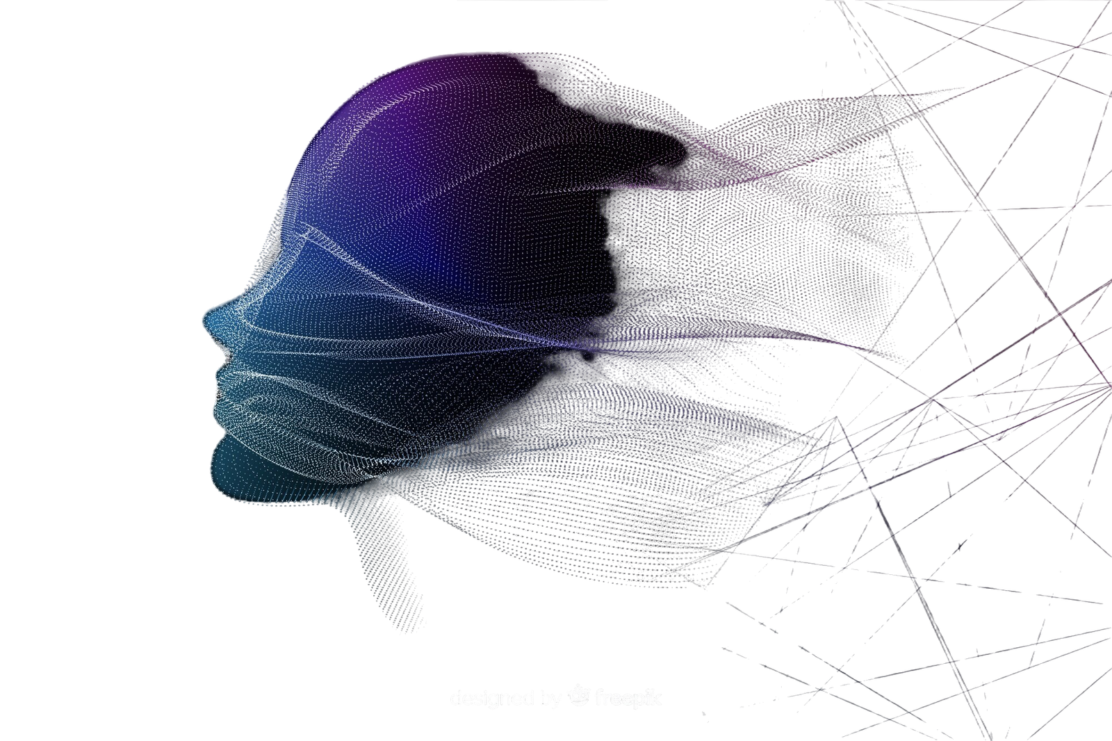 digital technology face particle construction